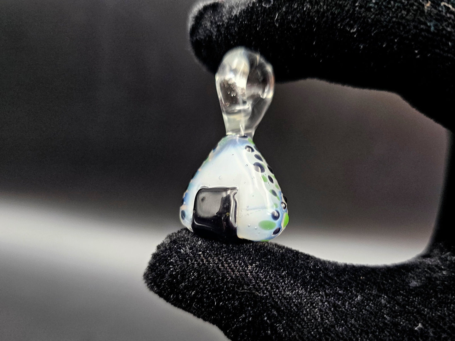 Glass Onigiri Pendant/ Kawaii Onigiri pendant / Hand Sculpted Glass Onigiri Necklace / Glass Onigiri Pendant / Kawaii Onigiri Charm