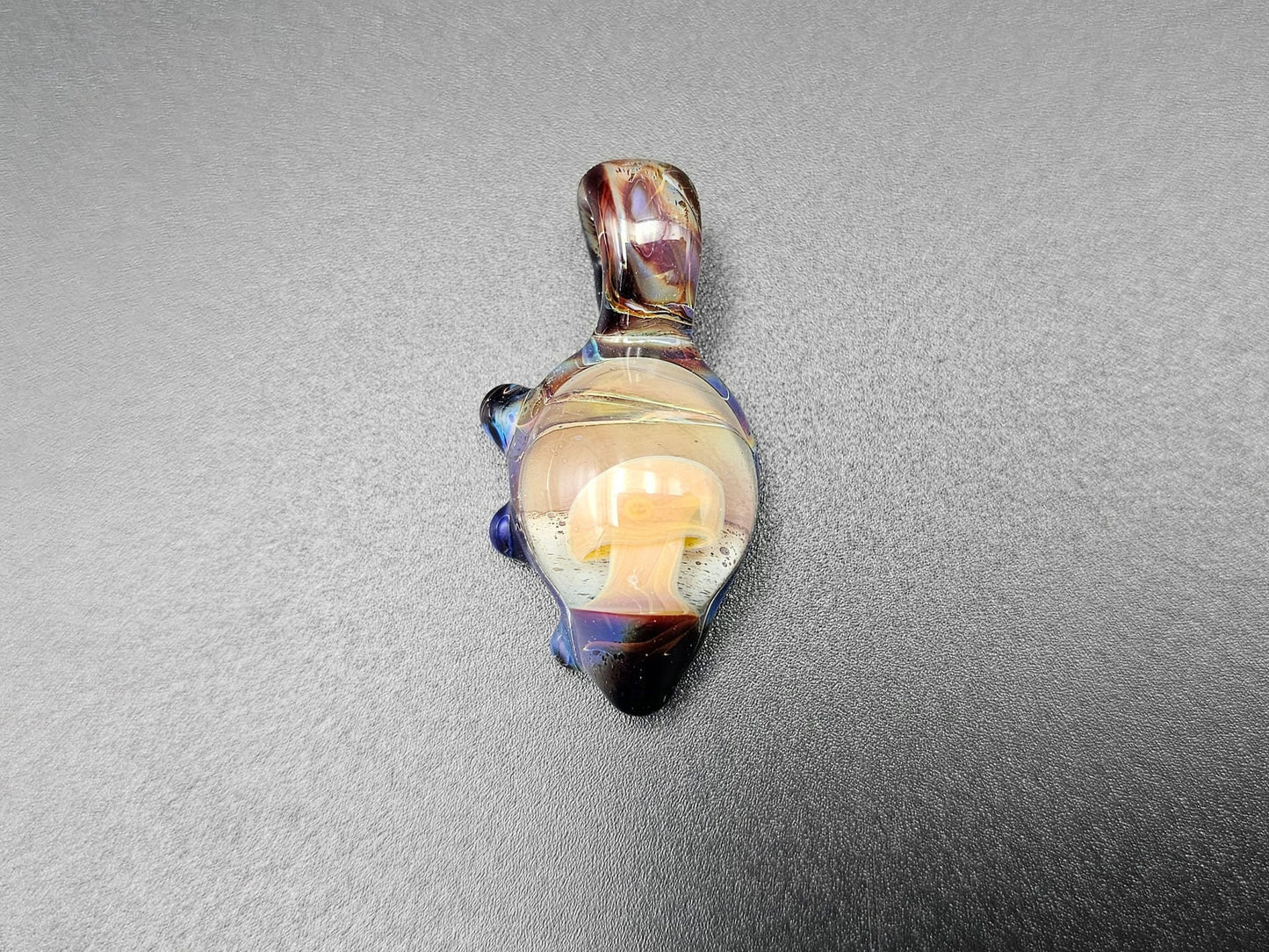 Glass Mushroom Pendant / Glass Mushroom Necklace / Tiny Mushroom charm / Shroom Pendant / Psychedelic necklace / Random Pendant