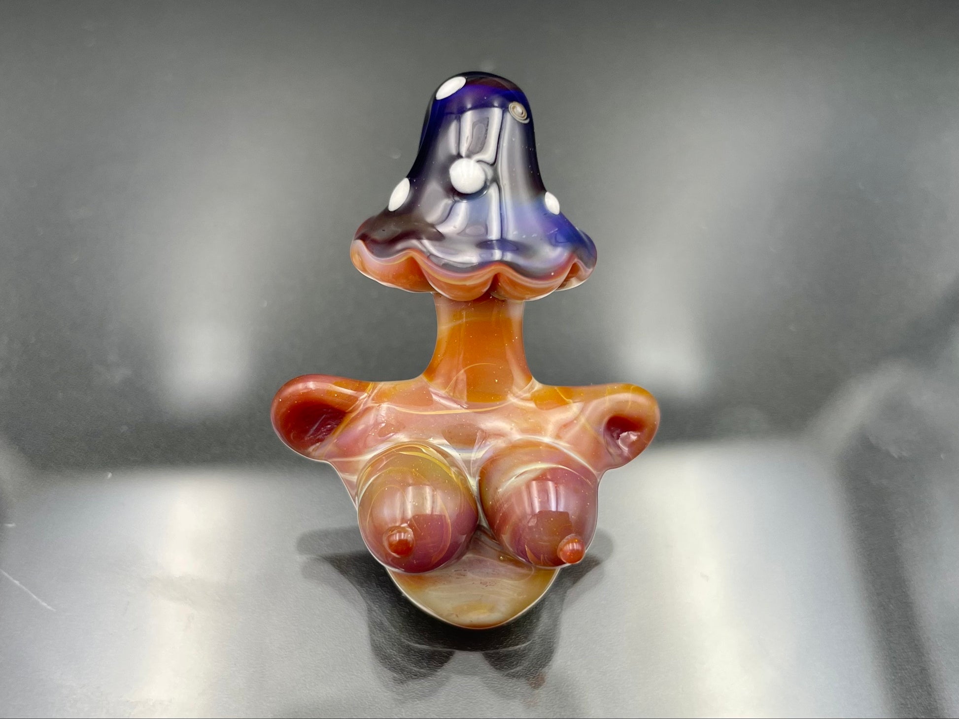 Shroom Head Torso Pendant/ Tiddy Pendant / Glass Mushroom Pendant / Glass Mushroom Boobie Pendant