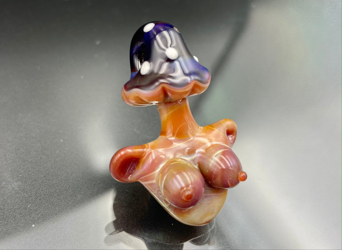 Shroom Head Torso Pendant/ Tiddy Pendant / Glass Mushroom Pendant / Glass Mushroom Boobie Pendant