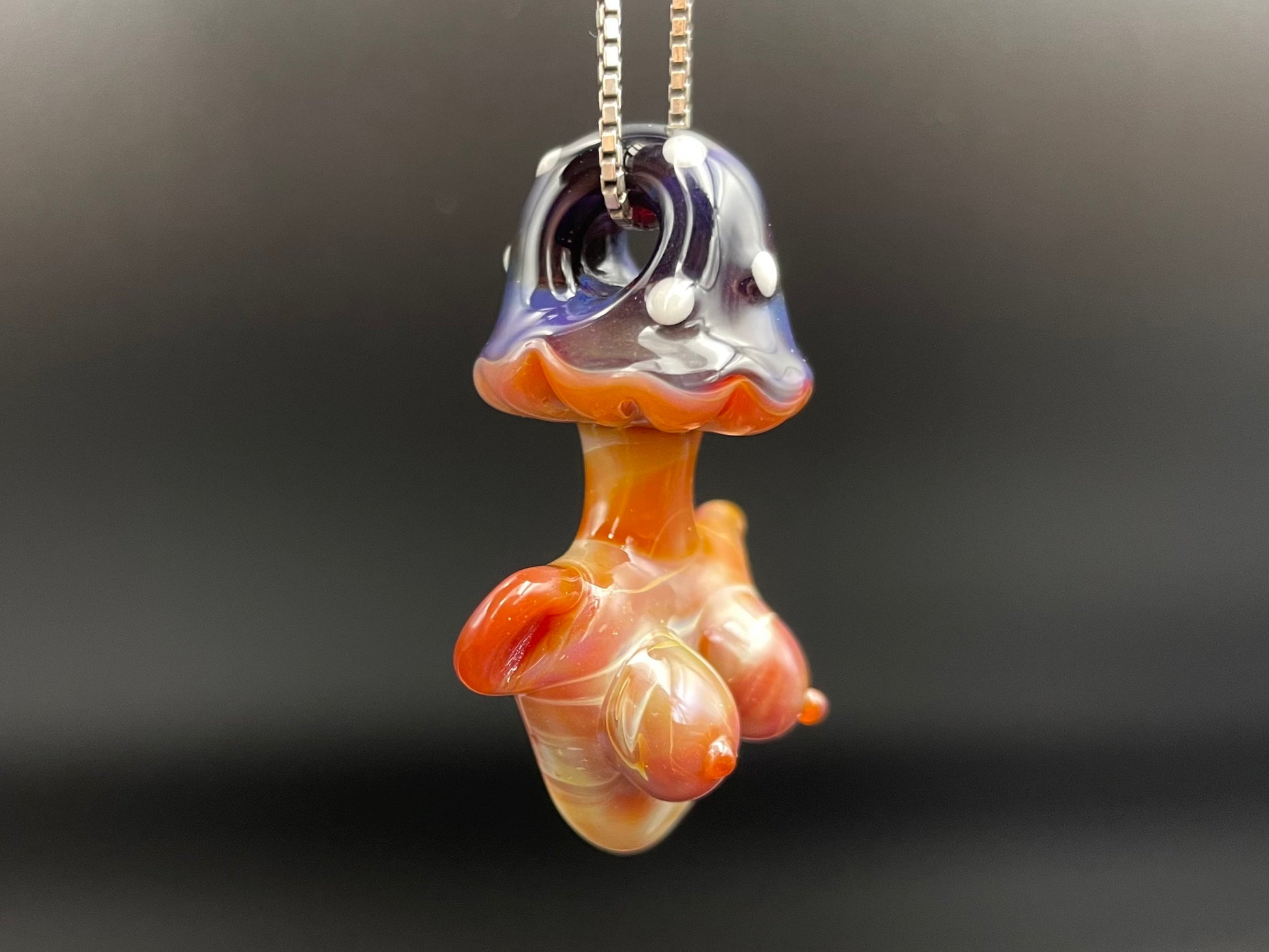 Shroom Head Torso Pendant/ Tiddy Pendant / Glass Mushroom Pendant / Glass Mushroom Boobie Pendant