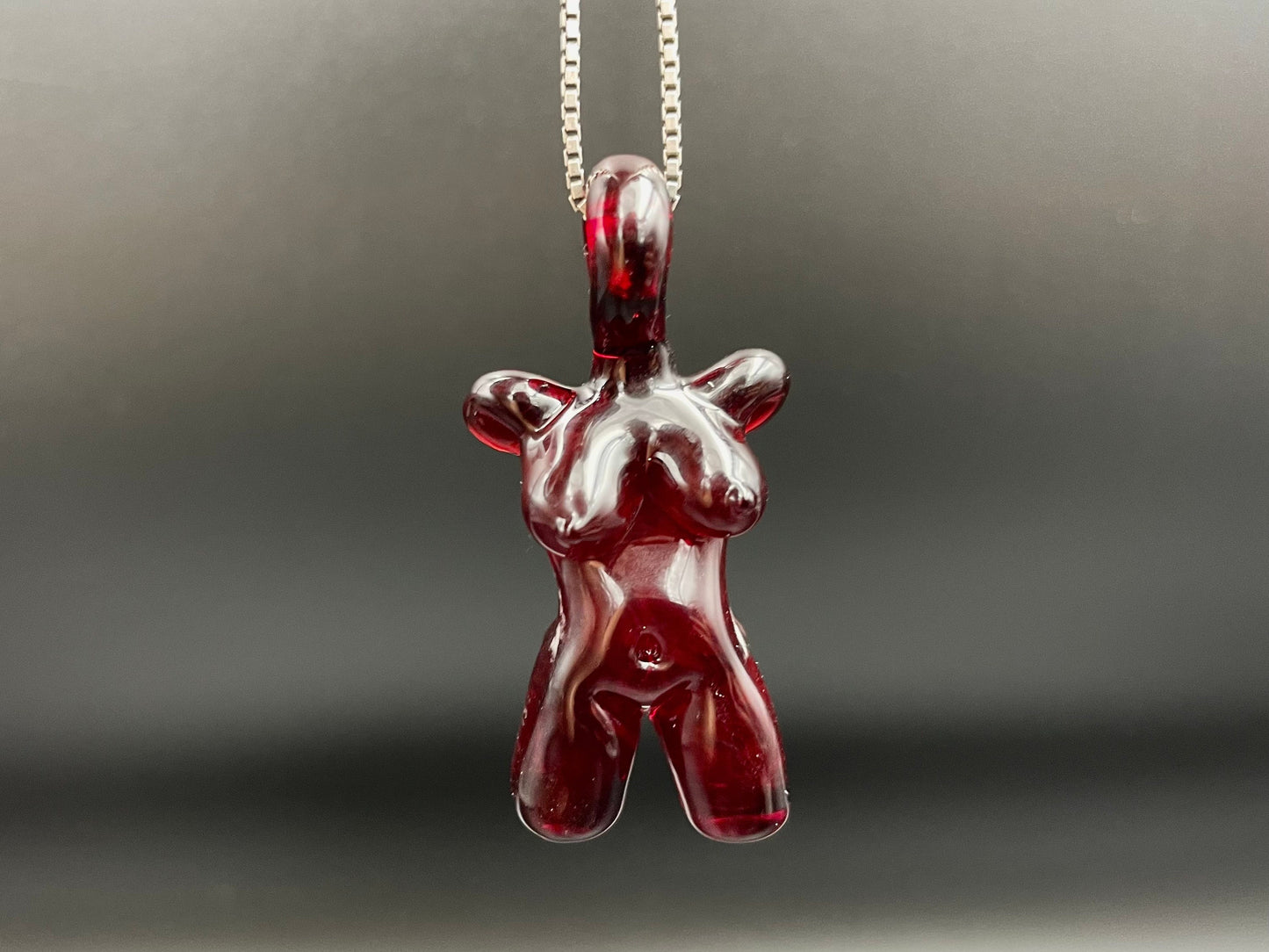 Glass Babe Pendant / Deep Red Babe / Hand Blown Glass Babe Pendant / Glass Blown Babe Pendant / Sexy Pendant / Elegant Glass Pendant