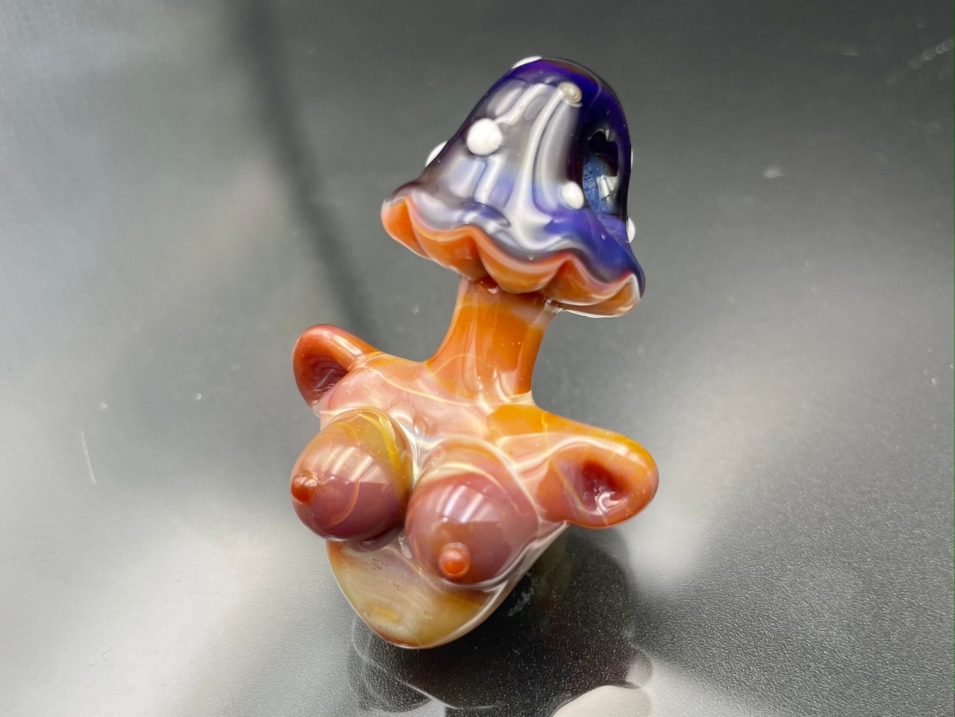 Shroom Head Torso Pendant/ Tiddy Pendant / Glass Mushroom Pendant / Glass Mushroom Boobie Pendant