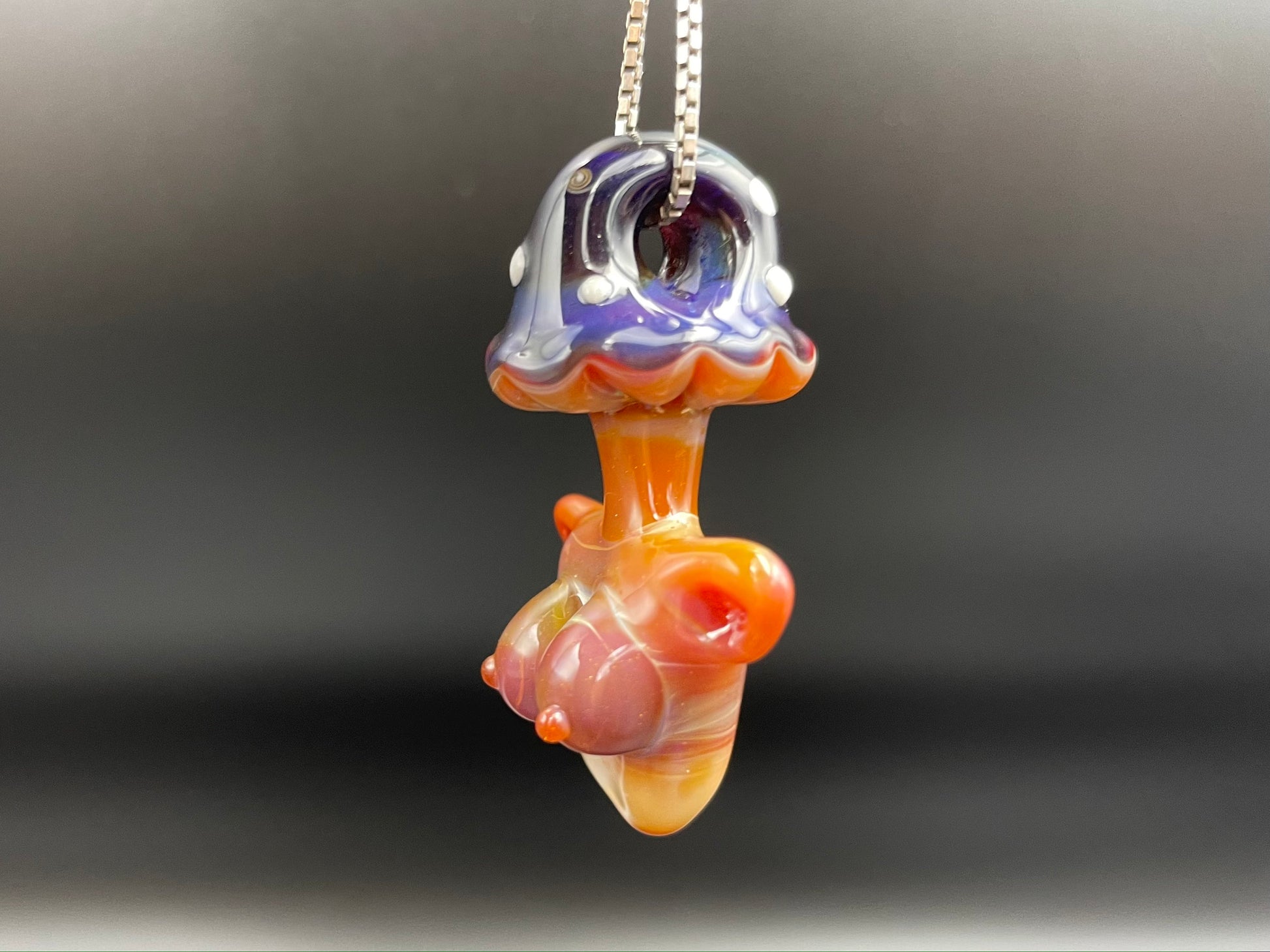 Shroom Head Torso Pendant/ Tiddy Pendant / Glass Mushroom Pendant / Glass Mushroom Boobie Pendant