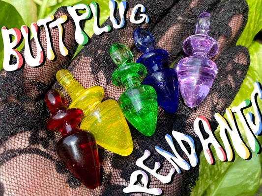 Butt Plug Glass Pendant / Hand Blown Glass Pendant / Butt Plug Pendant / Kink Jewelry / Heady Glass / Sex Toy Necklace