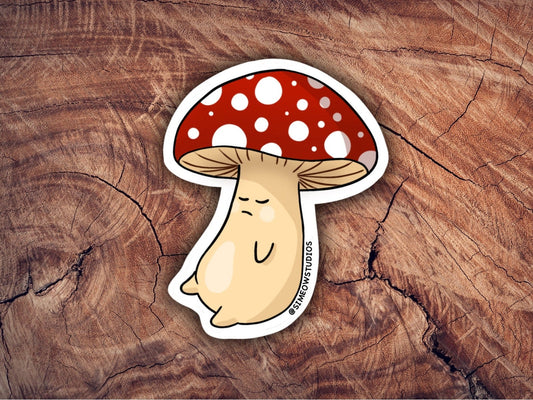 Mushie Sticker/ Mushroom Art Sticker/ Mushroom Die-Cut Weatherproof sticker/ Mushie Die-Cut Sticker