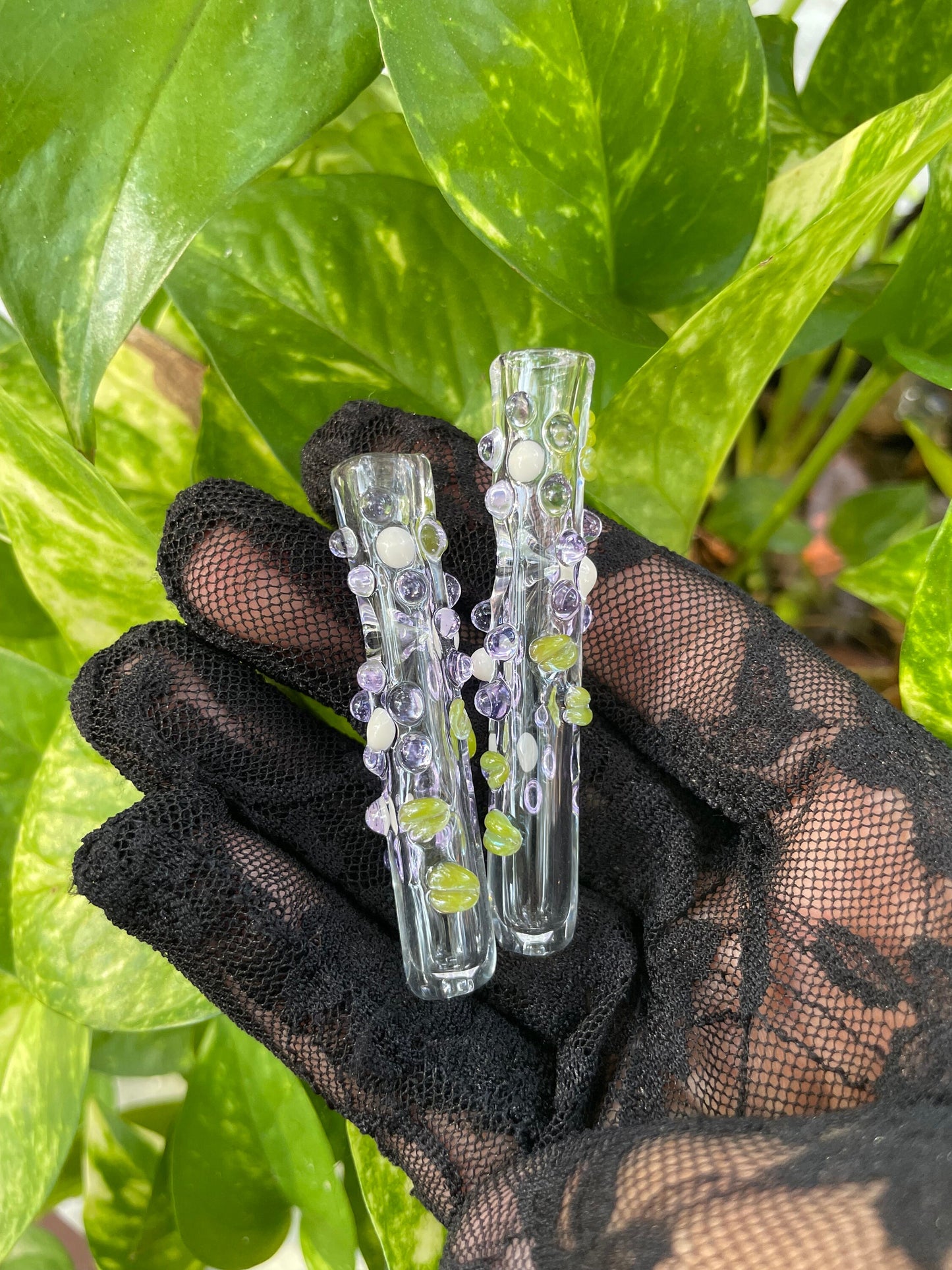 Flower Finger Saver / Light Purple flower / tobacco use only / Kawaii finger saver / USA Glass / Cigarette holder