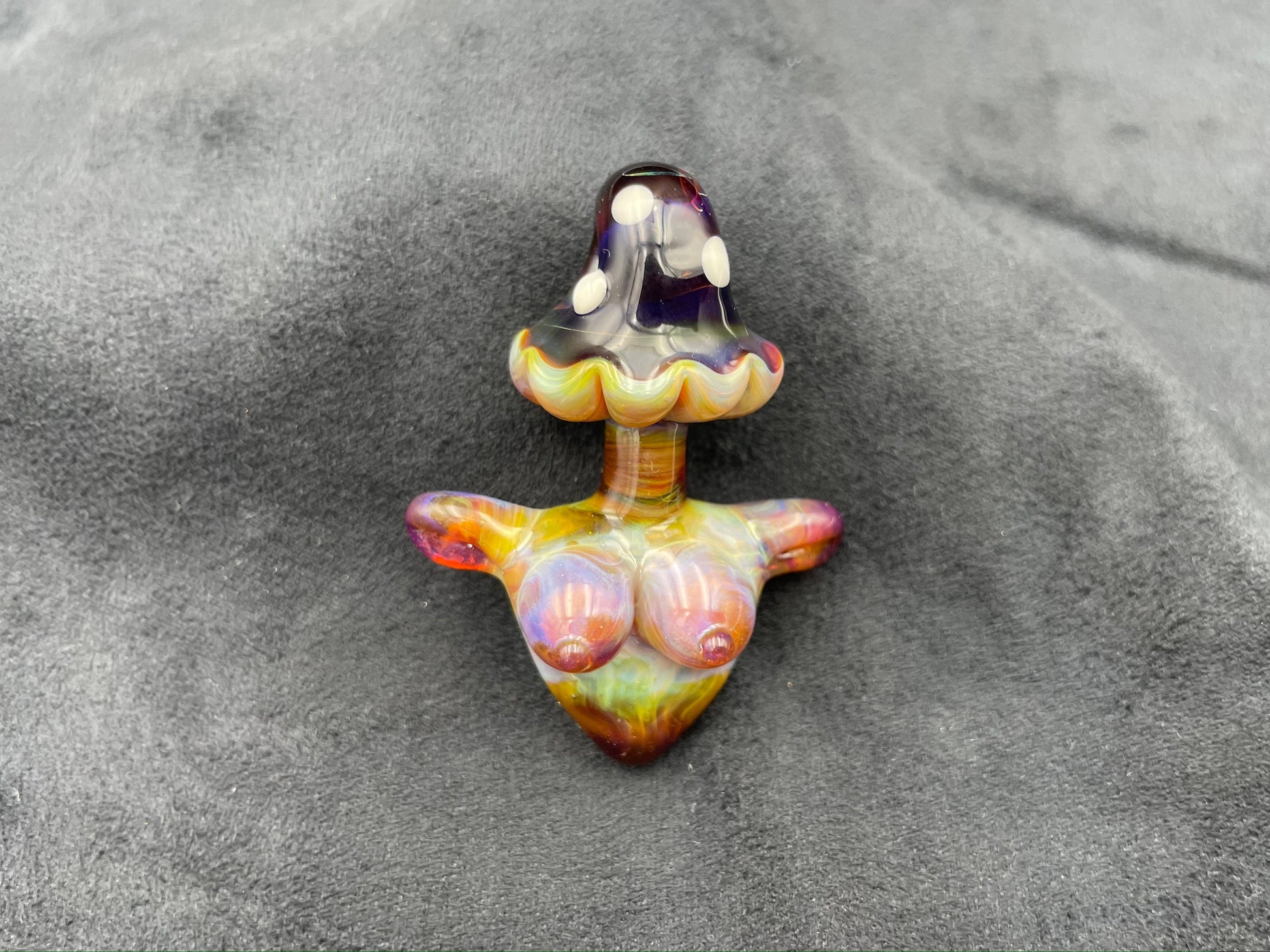 Shroom Head Torso Pendant/ Tiddy Pendant / Glass Mushroom Pendant / Glass Mushroom Boobie Pendant