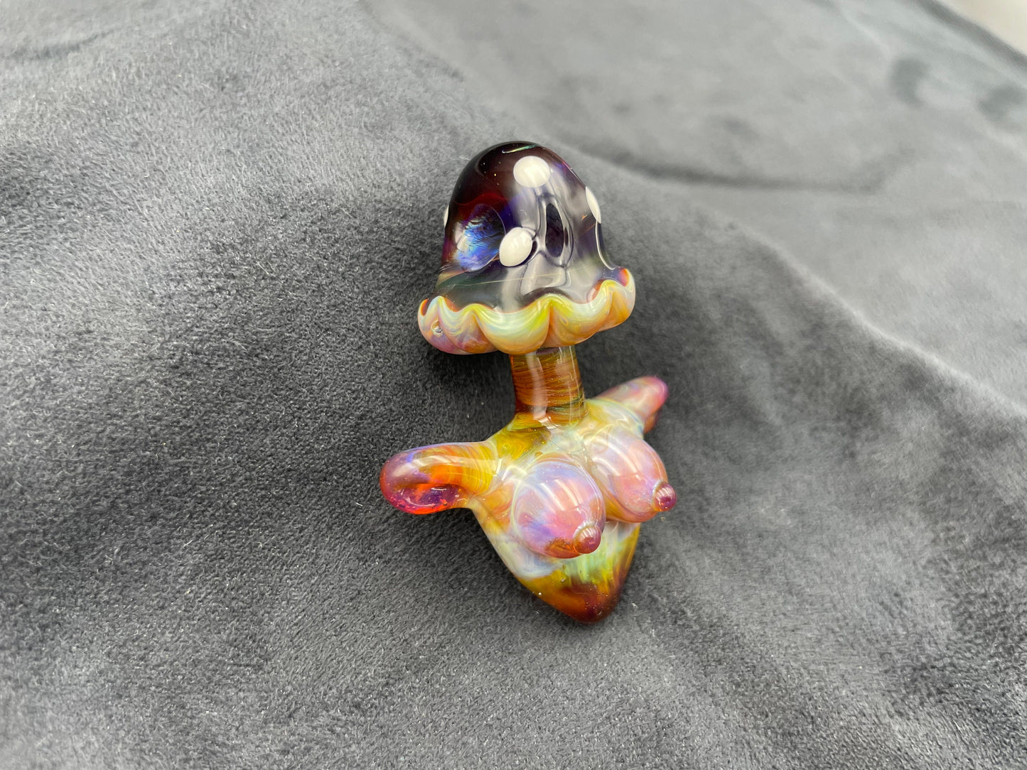 Shroom Head Torso Pendant/ Tiddy Pendant / Glass Mushroom Pendant / Glass Mushroom Boobie Pendant