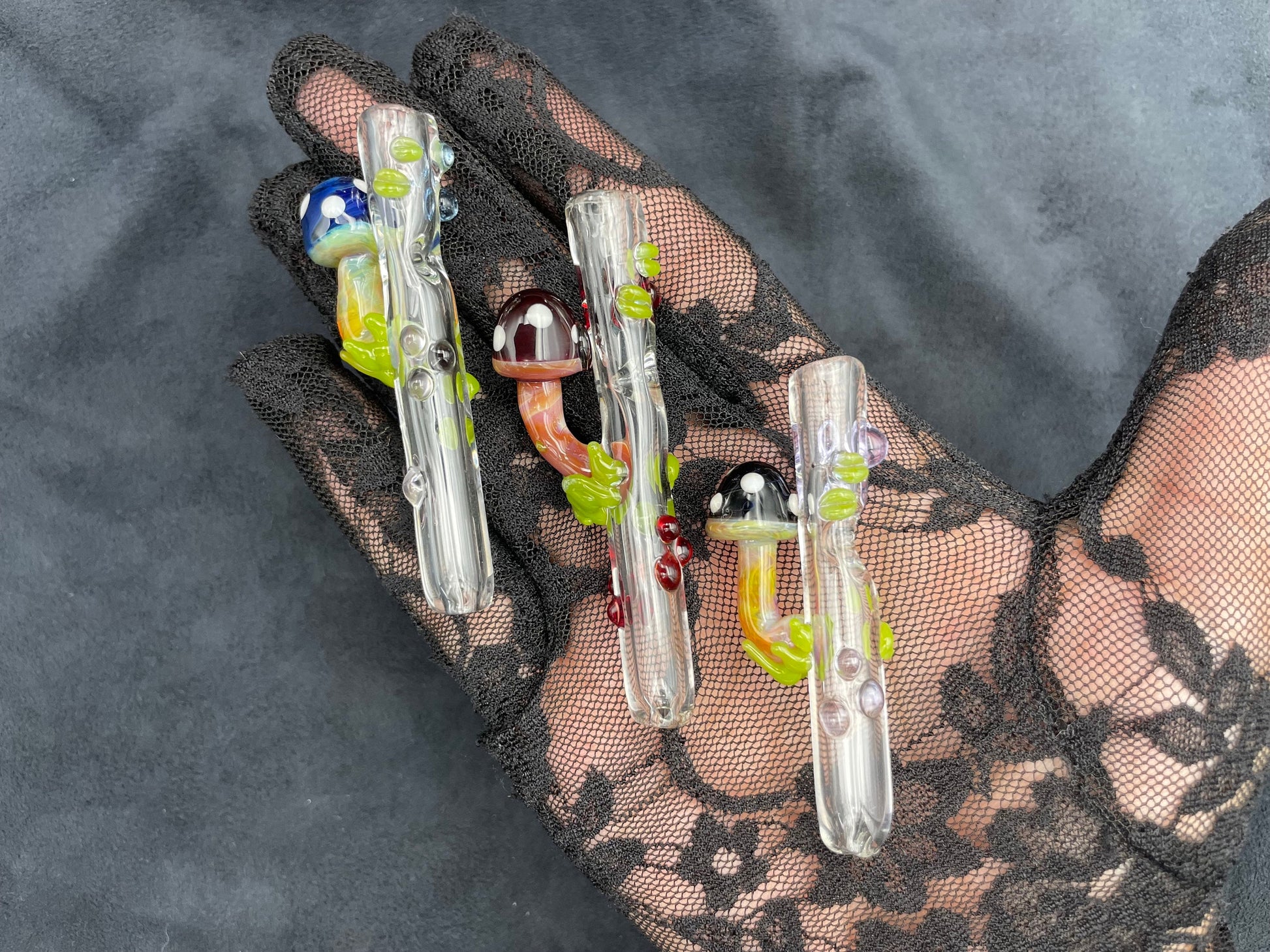 Mushroom Finger Saver / Mushroom Cigarette tip / tobacco use only / Hand made / Kawaii finger saver / USA Glass / Shroom finger saver