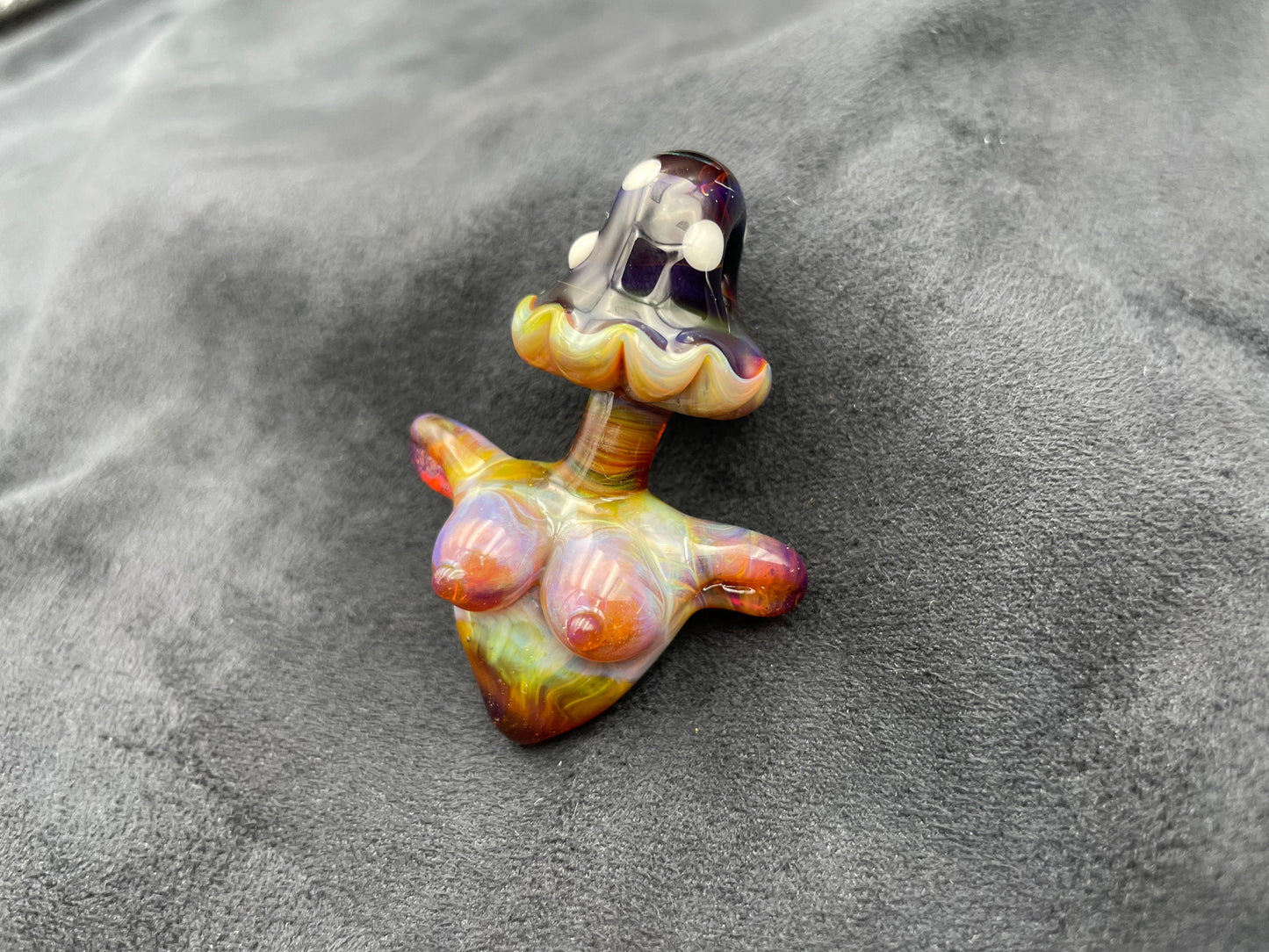 Shroom Head Torso Pendant/ Tiddy Pendant / Glass Mushroom Pendant / Glass Mushroom Boobie Pendant