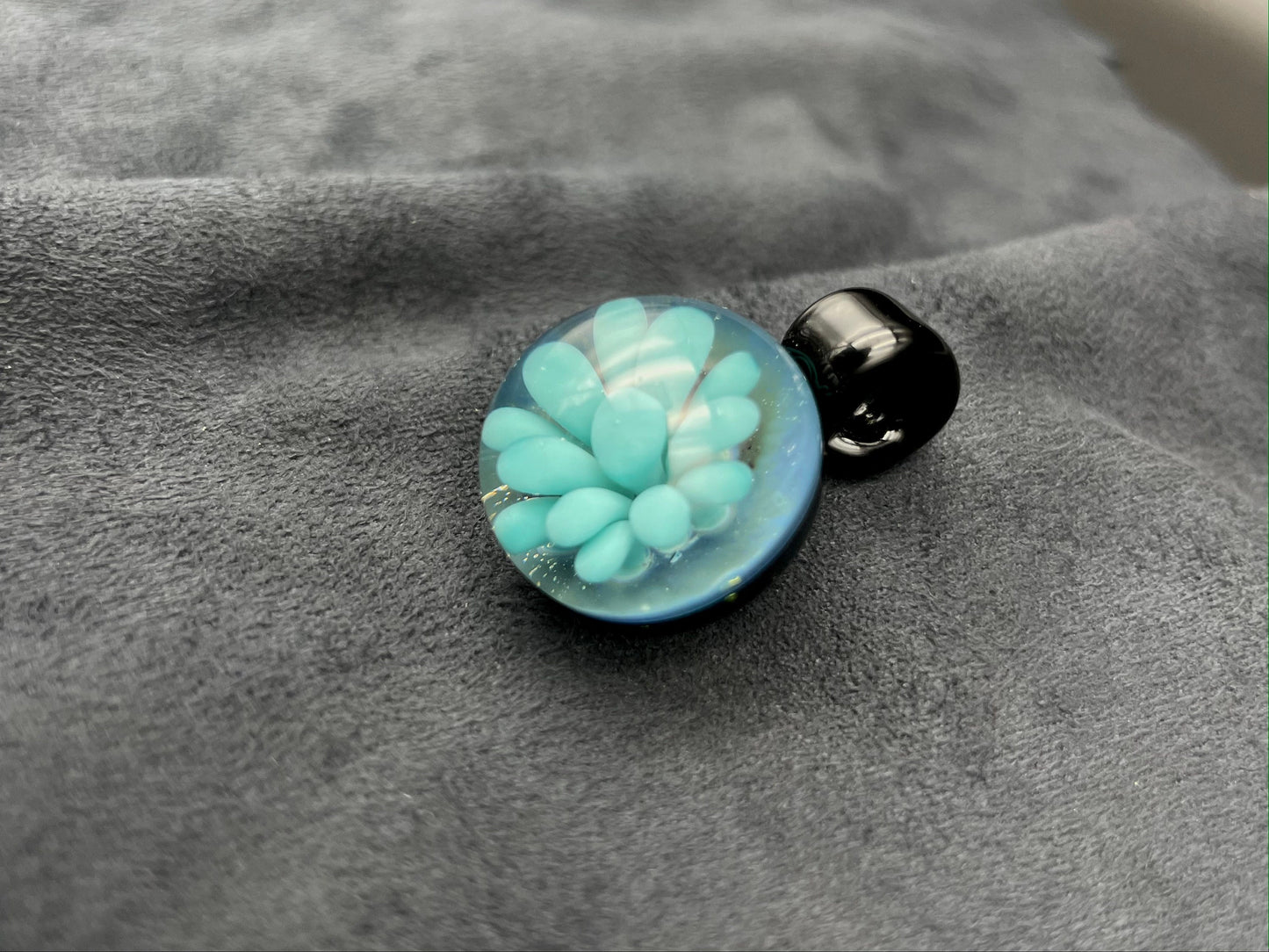 Ocean Implosion Pendant/ Ocean Pendant / Glass Implosion Pendant / Glass flower Implosion Pendant / Beach Jewelry / Boho Jewelery