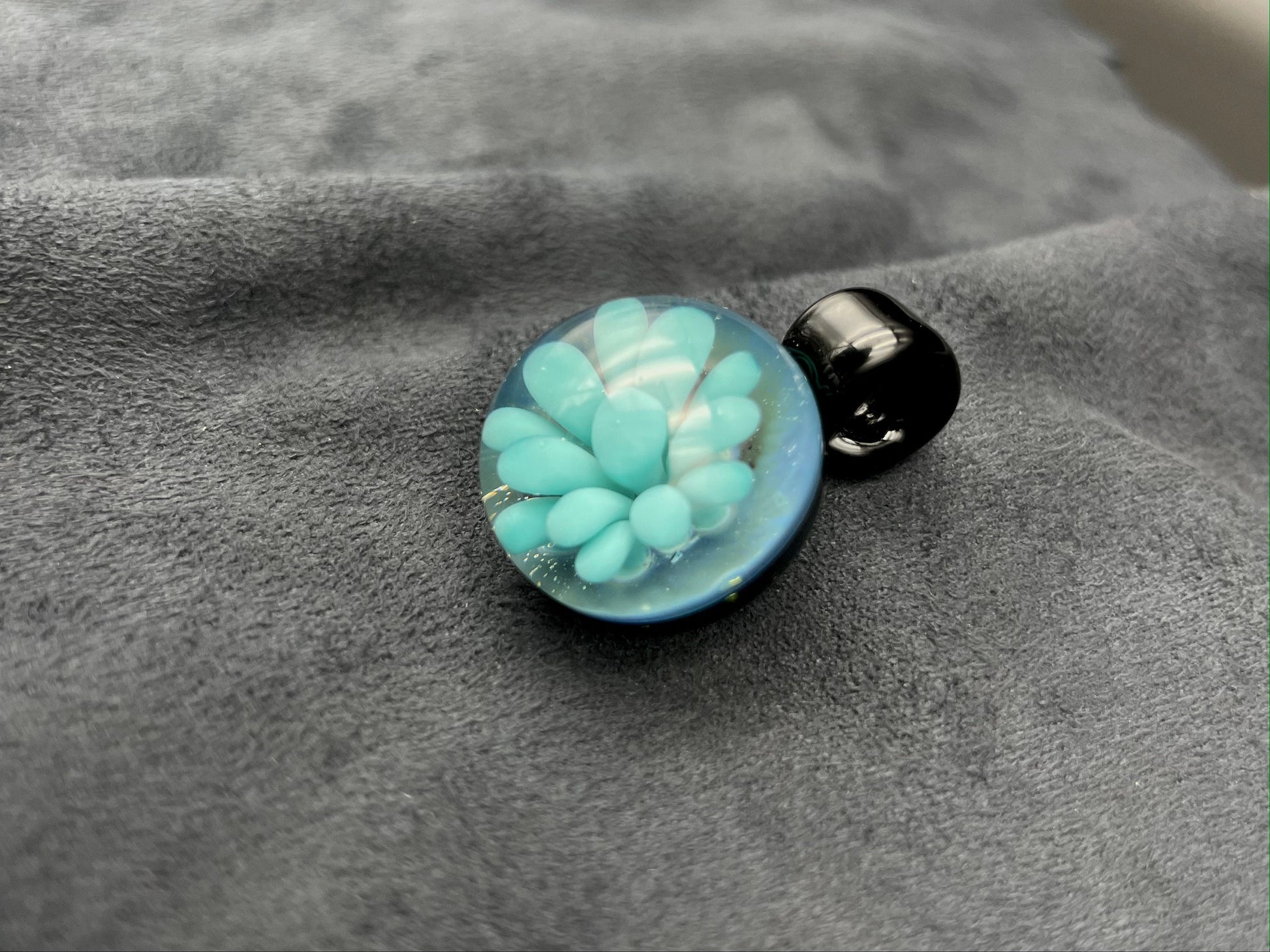 Ocean Implosion Pendant/ Ocean Pendant / Glass Implosion Pendant / Glass flower Implosion Pendant / Beach Jewelry / Boho Jewelery