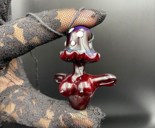 Shroom Head Torso Pendant/ Tiddy Pendant / Glass Mushroom Pendant / Glass Mushroom Boobie Pendant